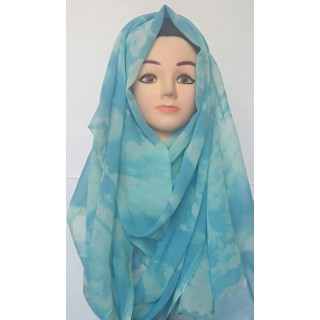 Sky Shade Georgette Hijab|Stole  